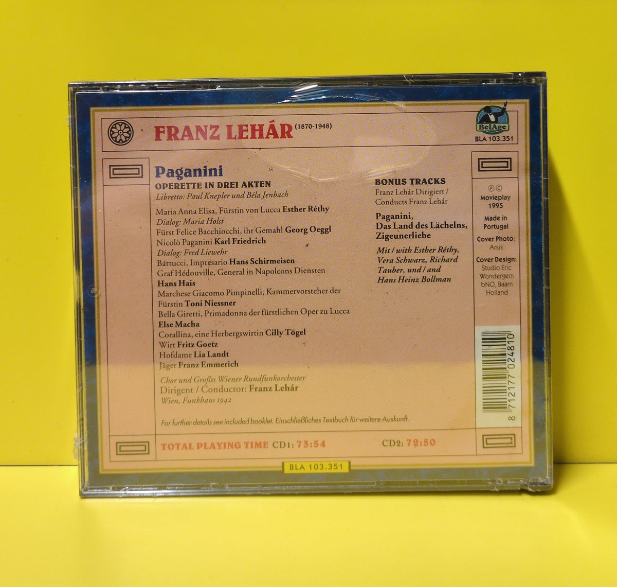 Franz Lehár - Paganini - 1995 - BLA 103.351 New - Sealed - CDs