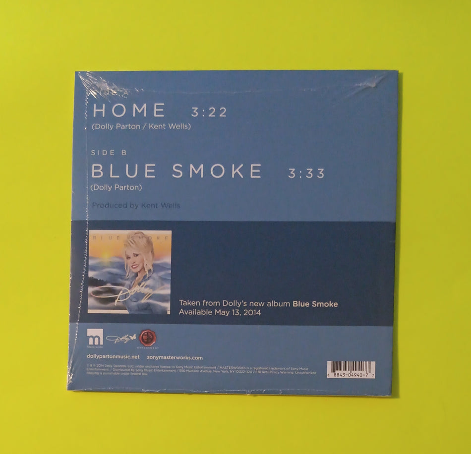 Dolly Parton - Home / Blue Smoke - 2014 - 8843 04940 7 New - Sealed - 7" RSD Blue Vinyl