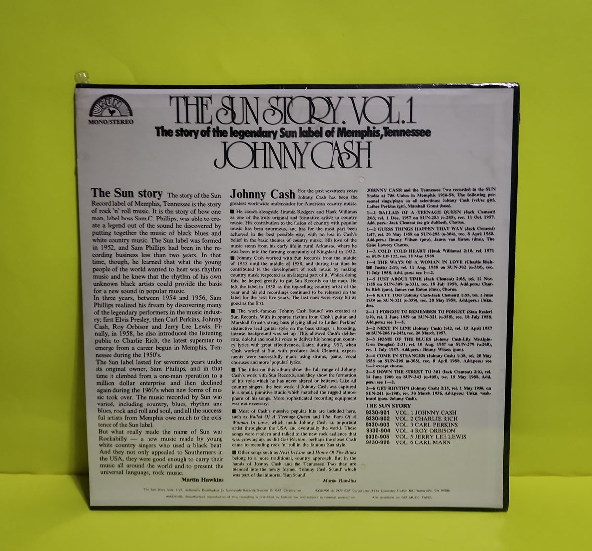 Johnny Cash - The Sun Story Vol. 1 - 1977 - 9330-901 New - Sealed - Vinyl