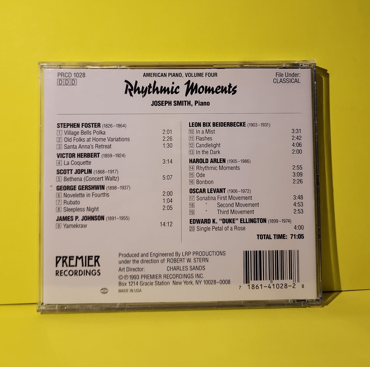 Joseph Smith - American Piano Vol. 4 : Rhythmic Moments - 1993 - PRCD 1024 Used - EX - CDs