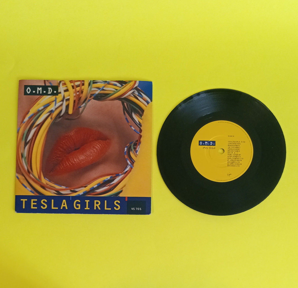 O.M.D. - Tesla Girls / Telegraph (UK 7") - 1984 - VS 705 Used - VG++ - Vinyl