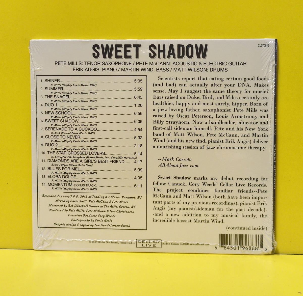 Pete Mills - Sweet Shadow - 2014 - CL070813 New - Sealed - CDs