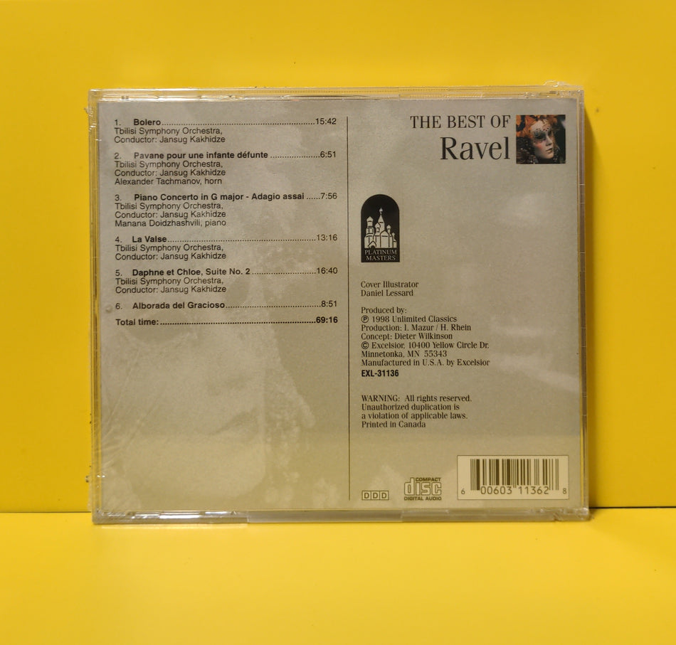 Maurice Ravel, Tbilisi Symphony Orchestra - The Great Classics: The Best Of Ravel - 1998 - EXL-31136 New - Sealed - CDs