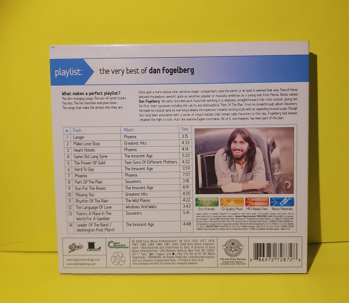 Dan Fogelberg - Playlist: The Very Best Of Dan Fogelberg - 2009 - 88697 27287 2 Used - EX - CDs