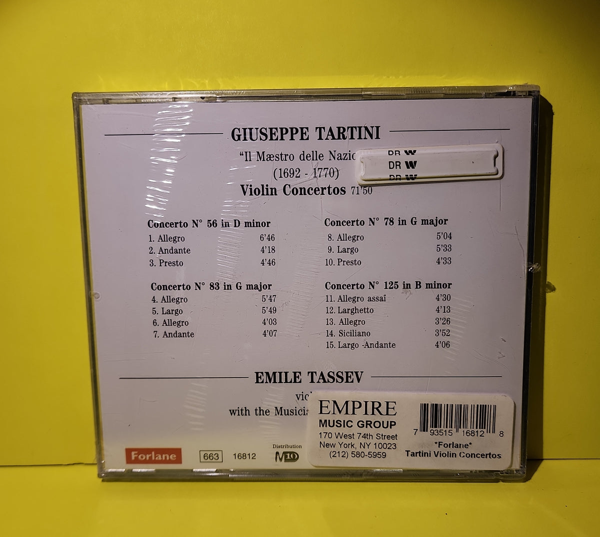 Giuseppe Tartini, Emile Tassev - Violin Concertos  - 1997 - BBC 9701-2 New - Sealed - CDs
