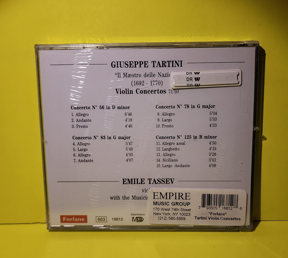 Giuseppe Tartini, Emile Tassev - Violin Concertos  - 1997 - BBC 9701-2 New - Sealed - CDs