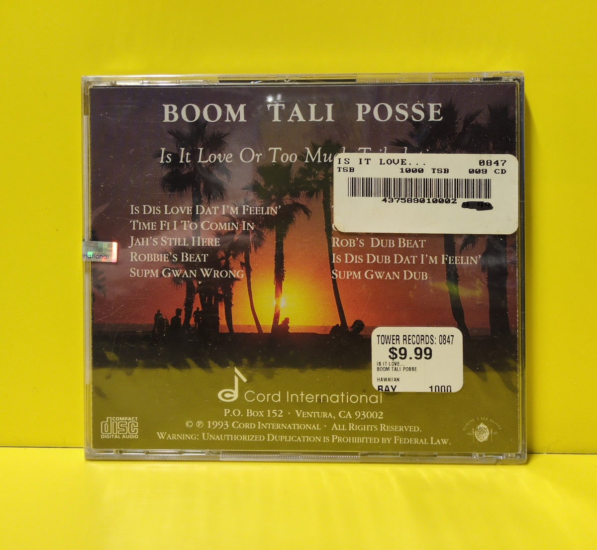 Boom Tali Posse - Is It Love Or Too Much Tribulation - 1993 - CICD 1000 New - Sealed - CDs