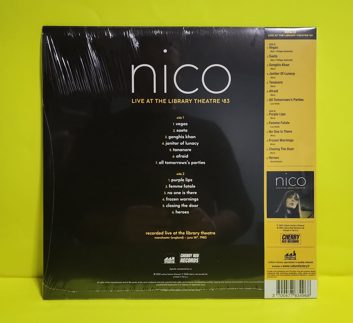 Nico  - Live At The Library Theatre '83 - 2022 - 783 496 New - Sealed - Vinyl