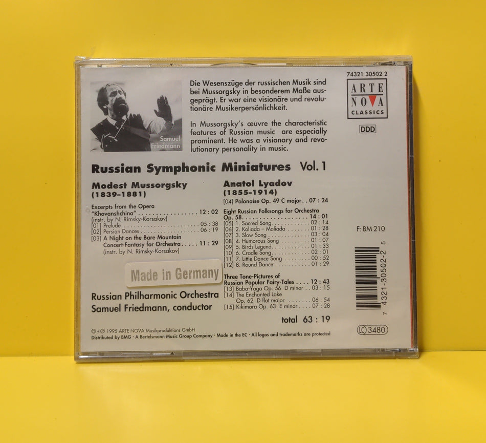 Modest Mussorgsky, Anatoly Liadov, Russian Philharmonic Orchestra, Samuel Friedmann - Russian Symphonic Miniatures Vol. 1 - 1995 - 74321 30502 2 New - Sealed - CDs