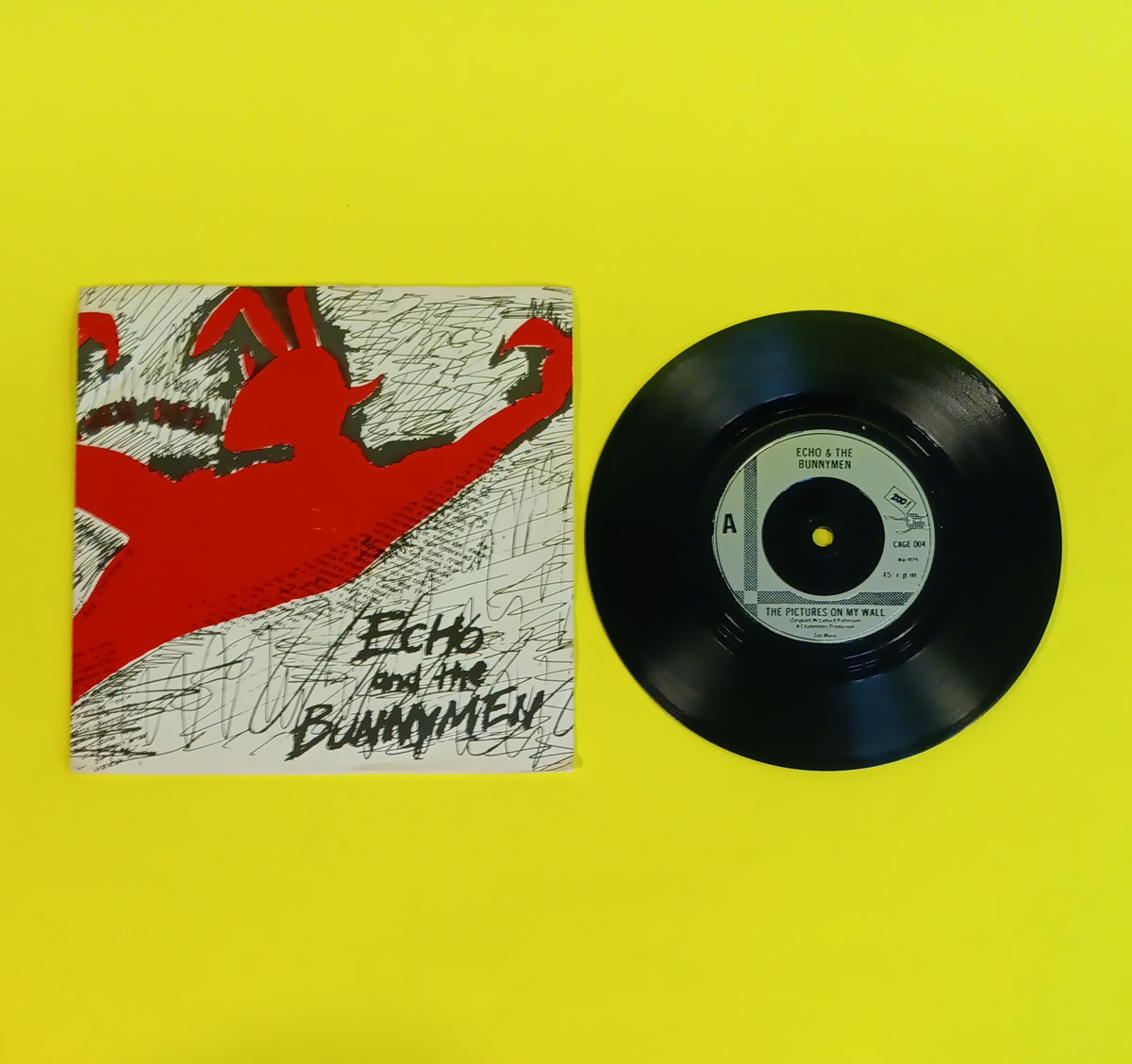 Echo and the Bunnymen  - The Pictures on My Wall (UK 7" Injection Labels) - CAGE004 Used - VG++ - Vinyl