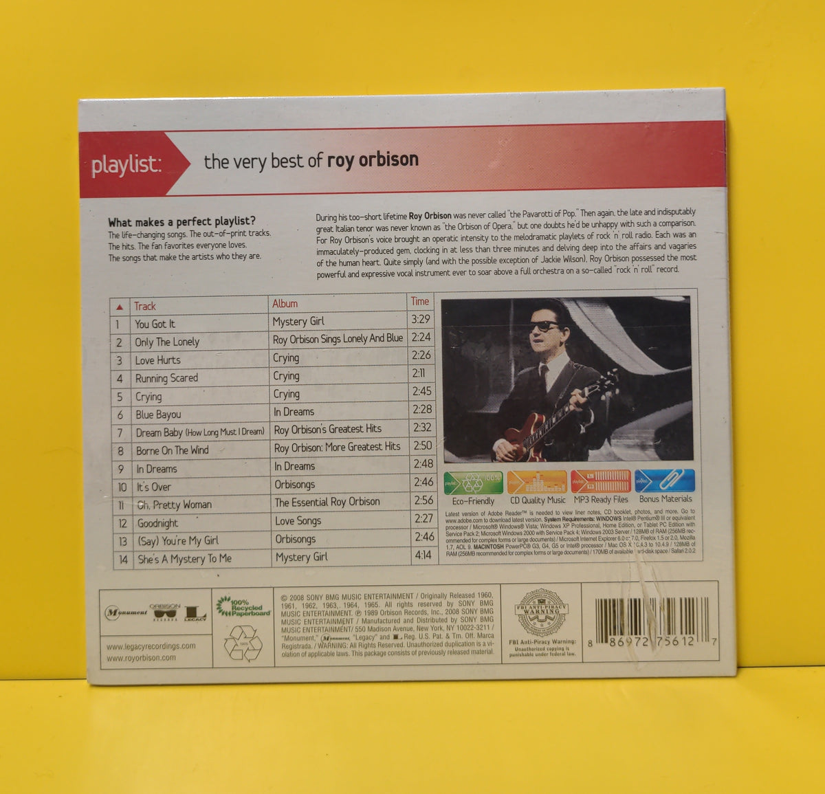 Roy Orbison - Playlist: The Very Best Of Roy Orbison - 2008 - 88697 27561 2 New - Sealed - CDs