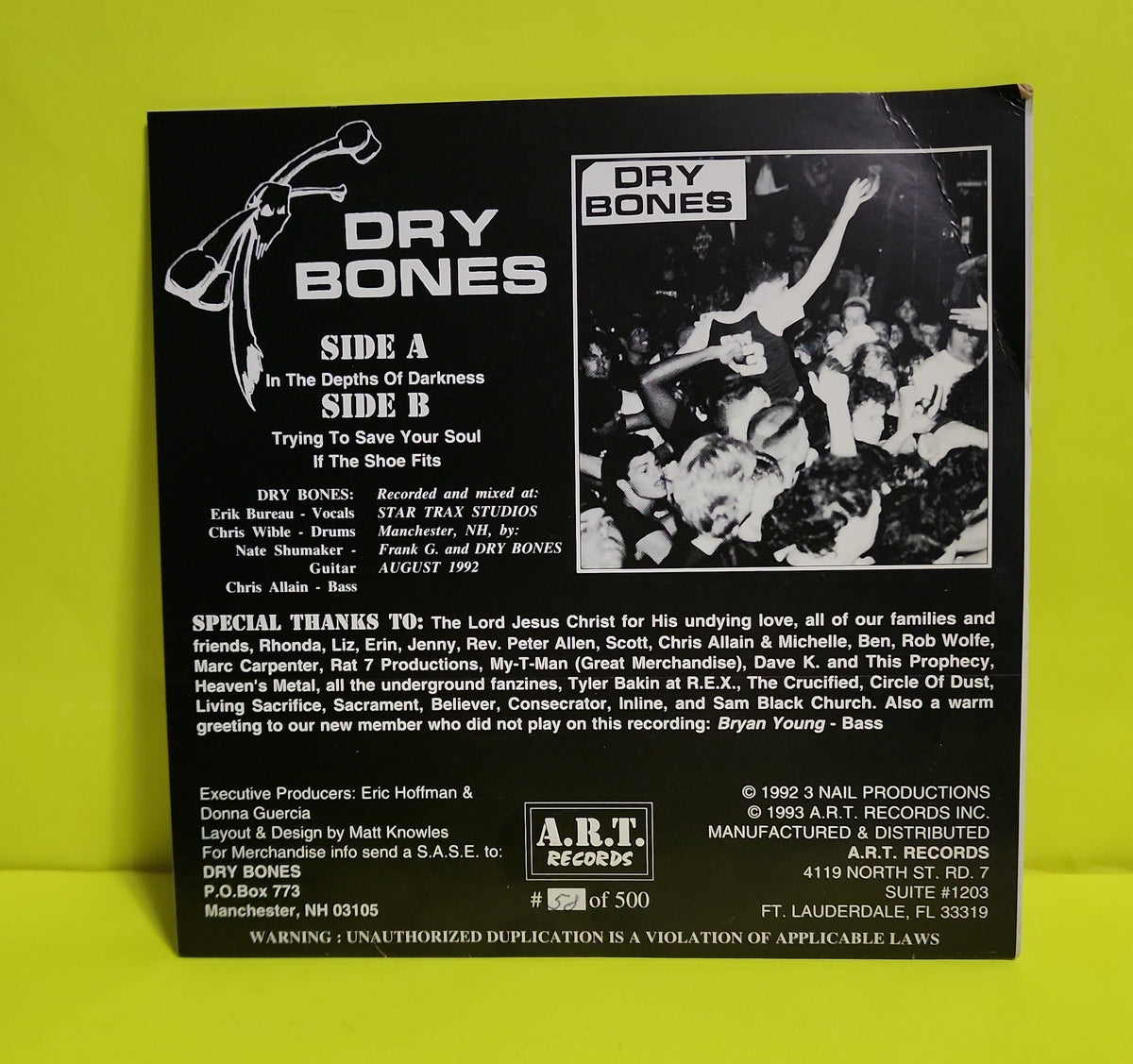 Dry Bones - 7" In The Depths of Darkness / Trying To Save Your Soul - 1993 - New - NM - Vinyl