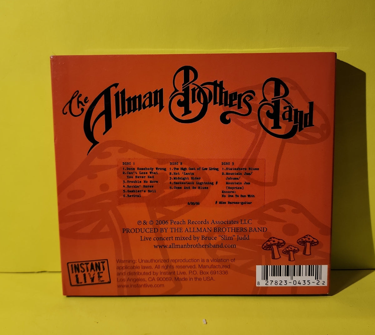 The Allman Brothers Band - Meadowbrook Musical Arts Center Gilford, NH 8/25/06 - 2006 - Used - EX - CDs