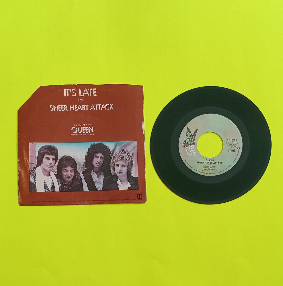 Queen - It's Late / Sheer Heart Attack (corner cut) - 1978 - E-45478 Used - EX - Vinyl