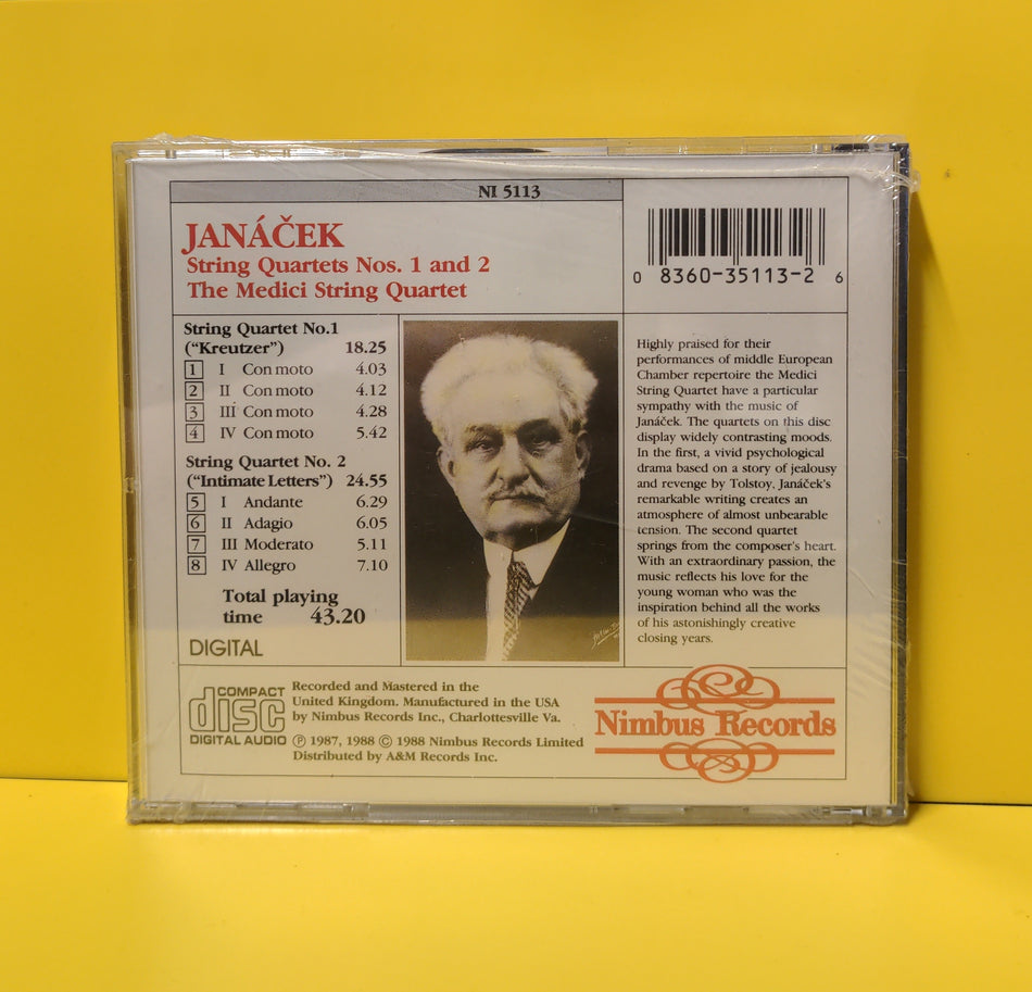 Janáček - The Medici String Quartet - String Quartets Nos. 1 and 2 - 1988 - NI 5113 - Sealed - CDs - USA