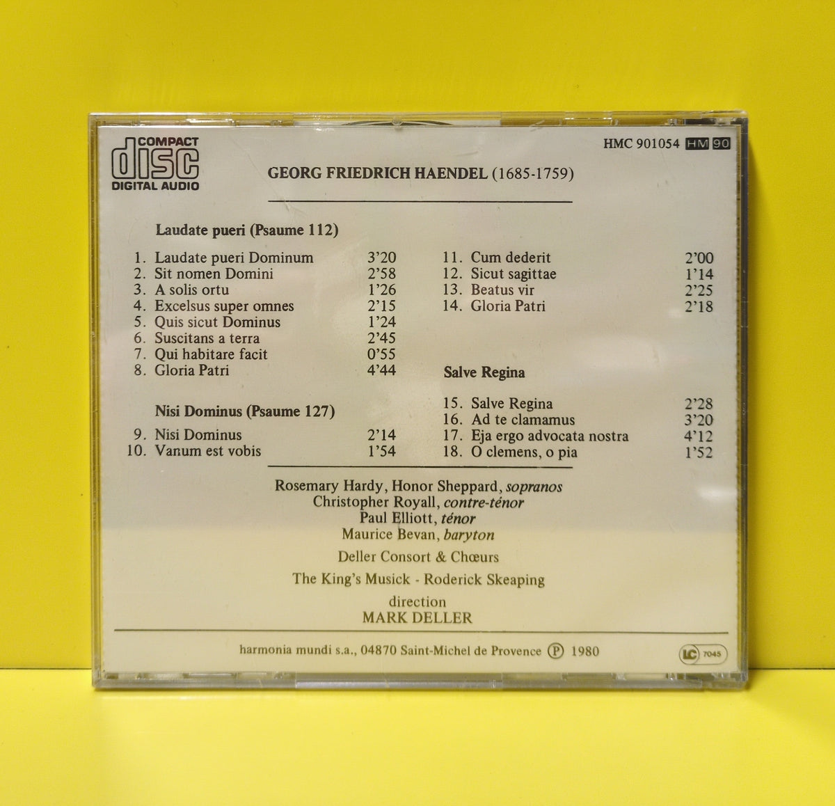 Haendel, Deller Consort, Mark Deller - Laudate Pueri / Nisi Dominus - 1986 - HMC 901054 New - Sealed - CDs - Reissue