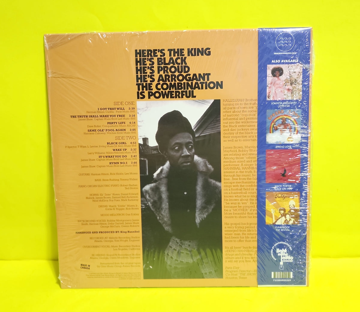 King Hannibal - Truth - 2019 - TWM41 New - Sealed - Vinyl