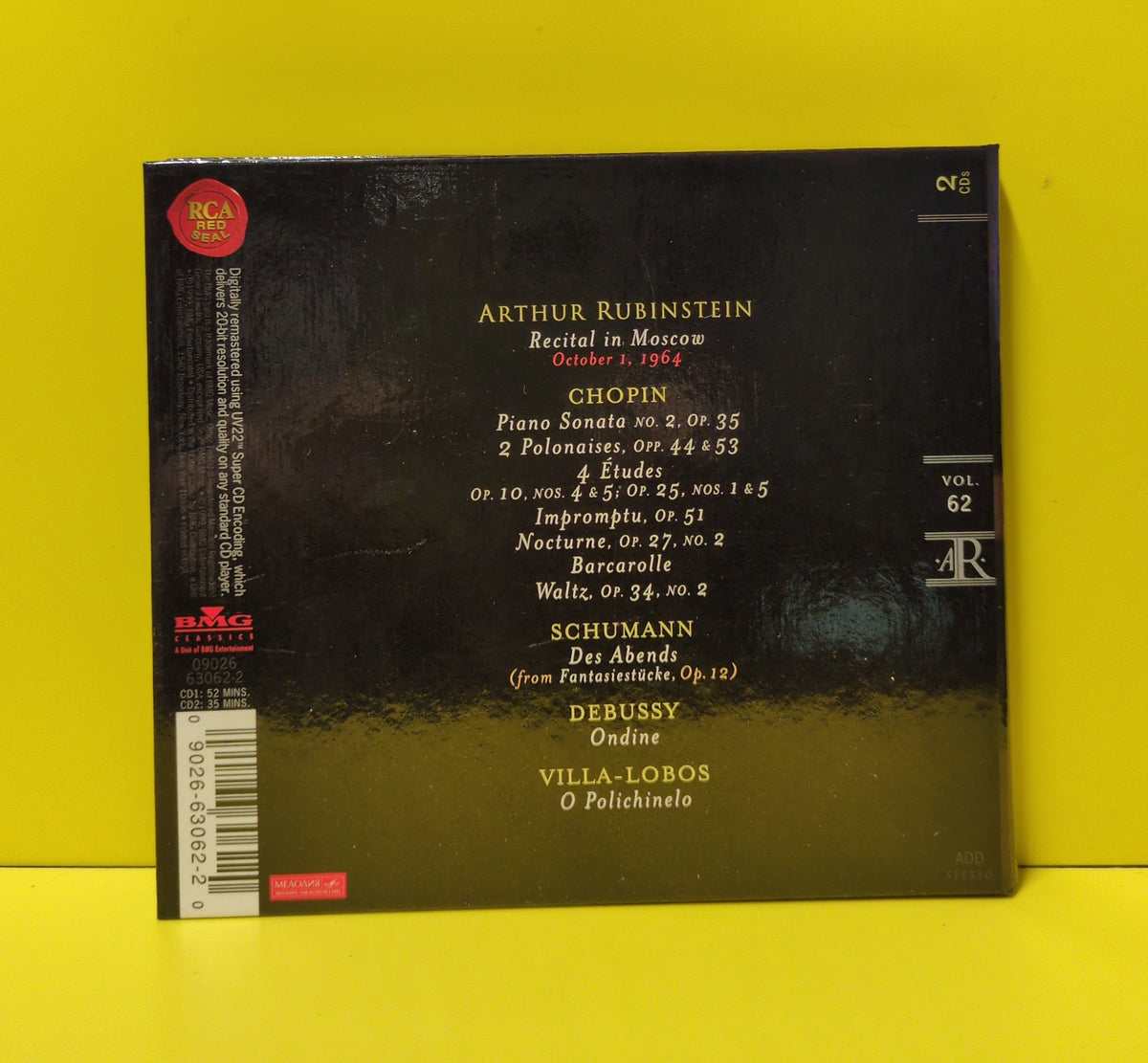 Arthur Rubinstein - Recital In Moscow - 1999 - 09026 63062-2 Used - VG++ - 2xCD