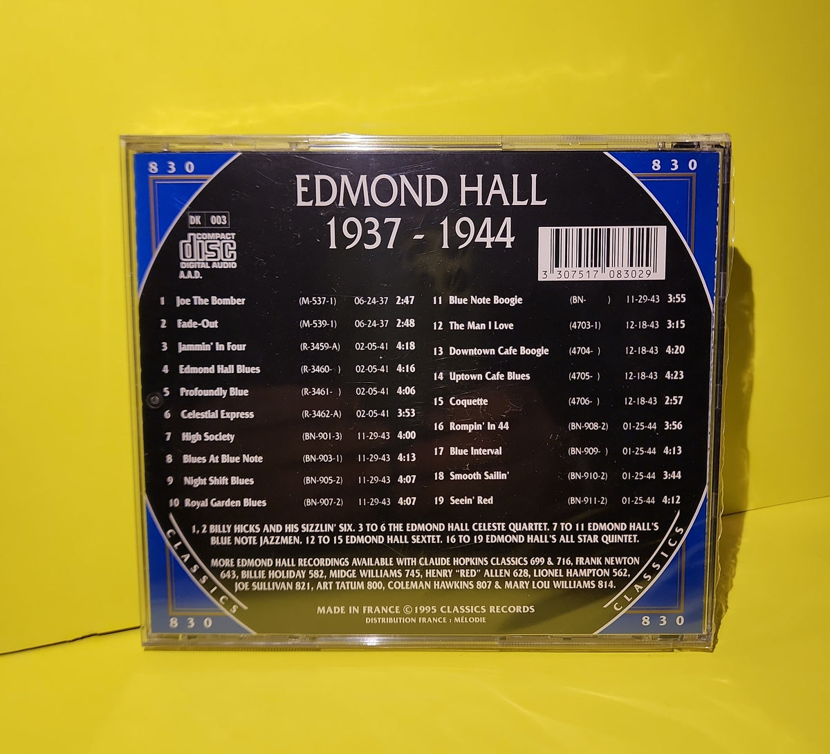 Edmond Hall - 1937-1944 - 1995 - CLASSICS 830 New - Sealed - CDs