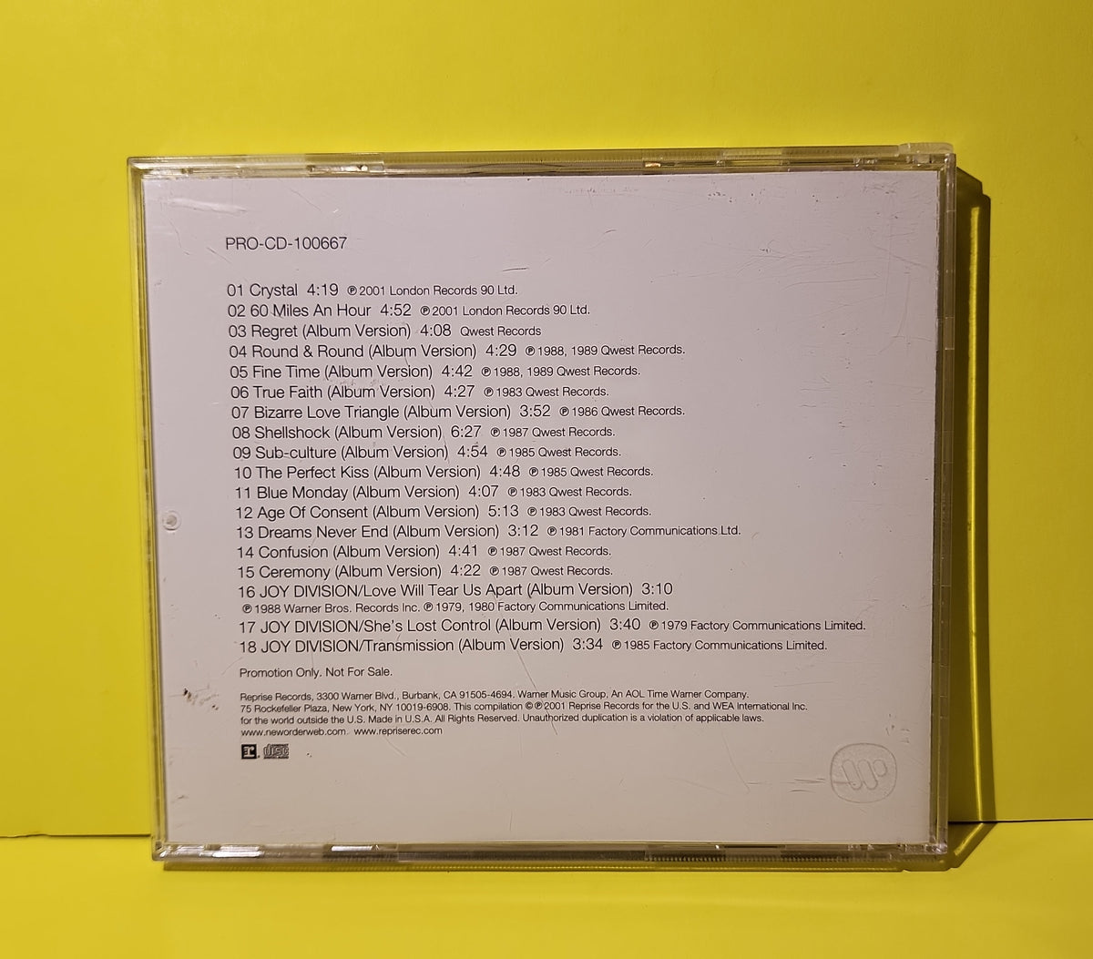 New Order - 20 Years Of New Order  - 2001 - PRO-CD-100667 Used - EX - CDs