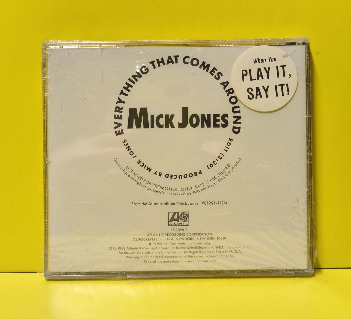 Mick Jones - Everything That Comes Around - 1989 - PR 3096-2 New - Sealed - CD Single
