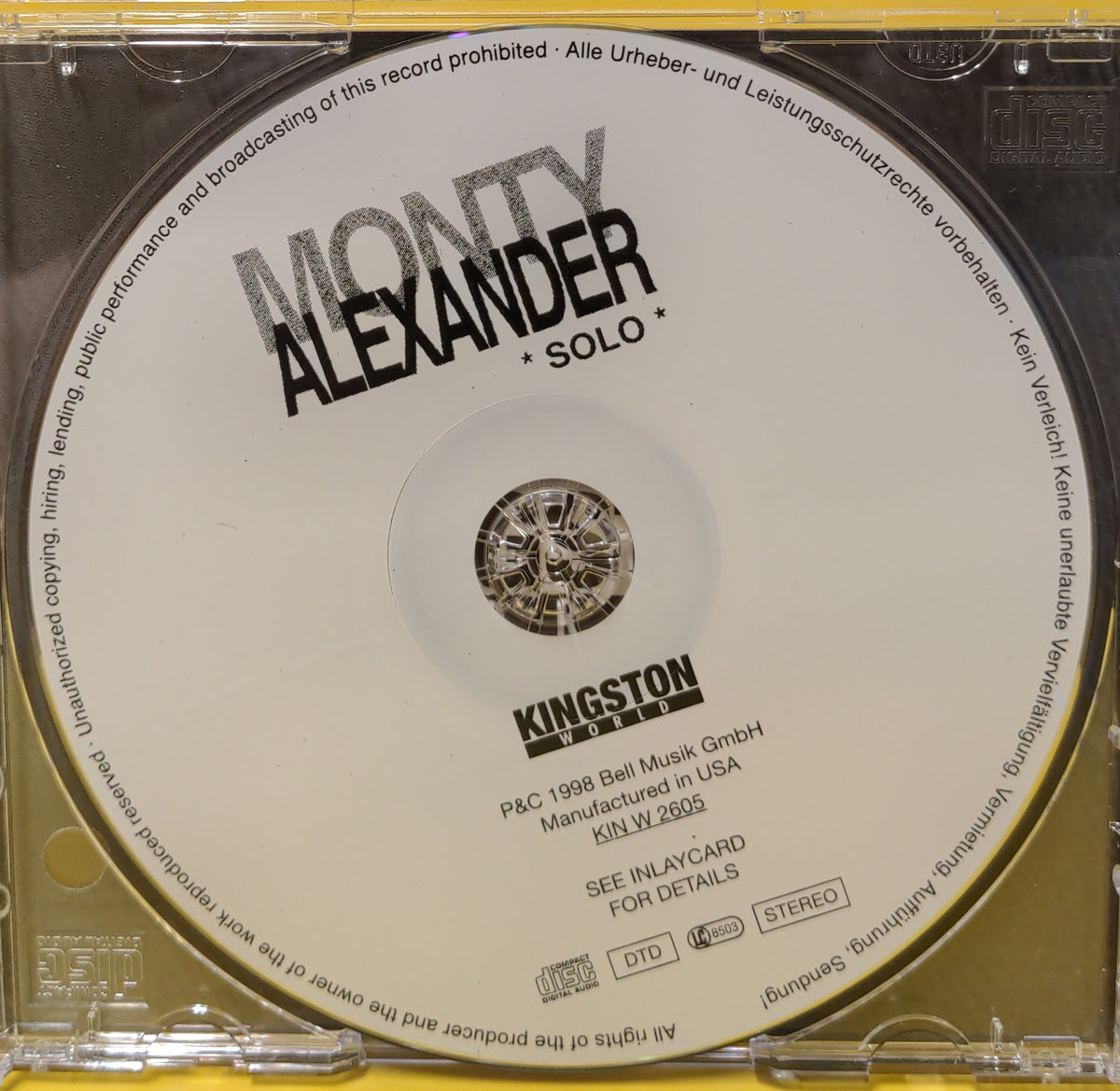 Monty Alexander - Solo - 1998 - KIN W 2605 Used - EX - CDs