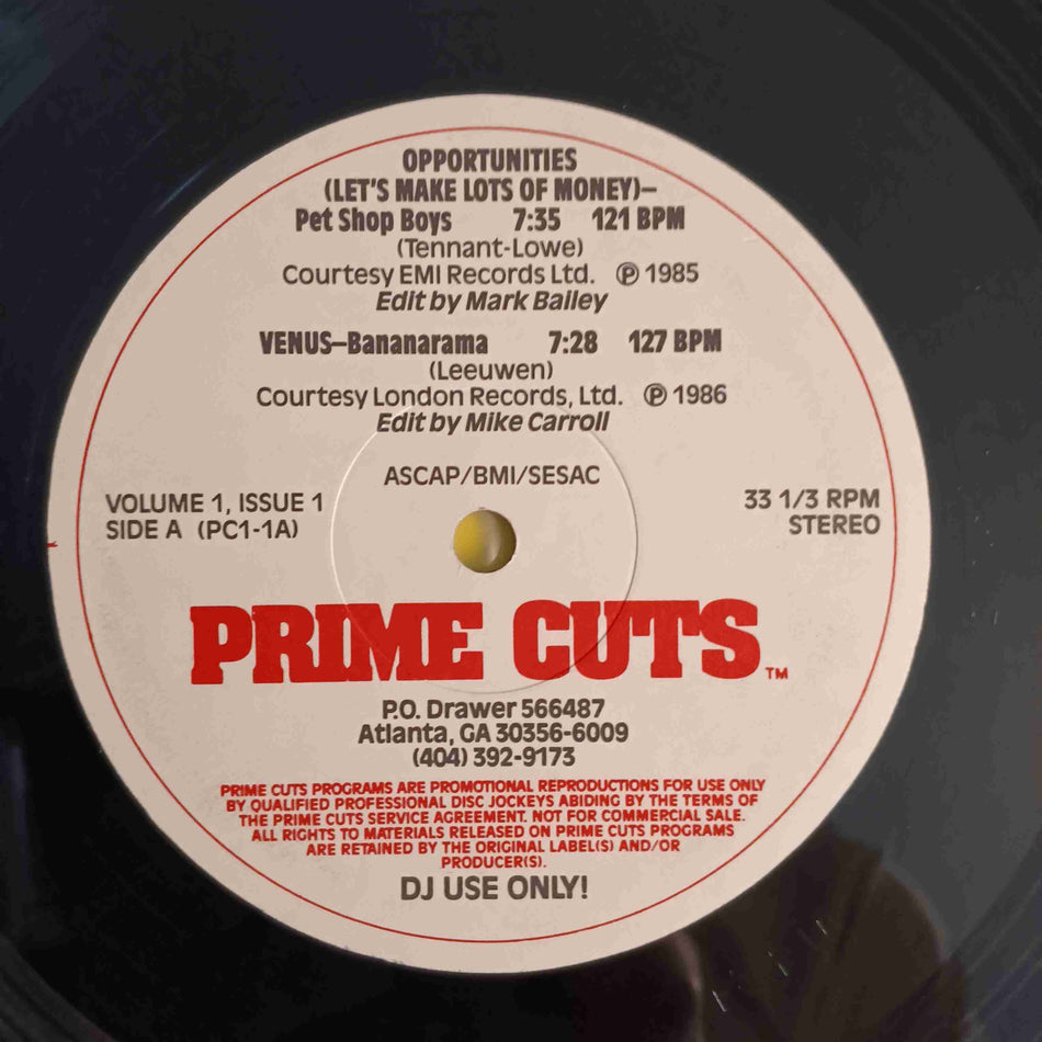 Various - Prime Cuts Volume 1 Issue 1 (Disc 1 Only) - 1986 - PC1-1 Used - VG+ - Vinyl