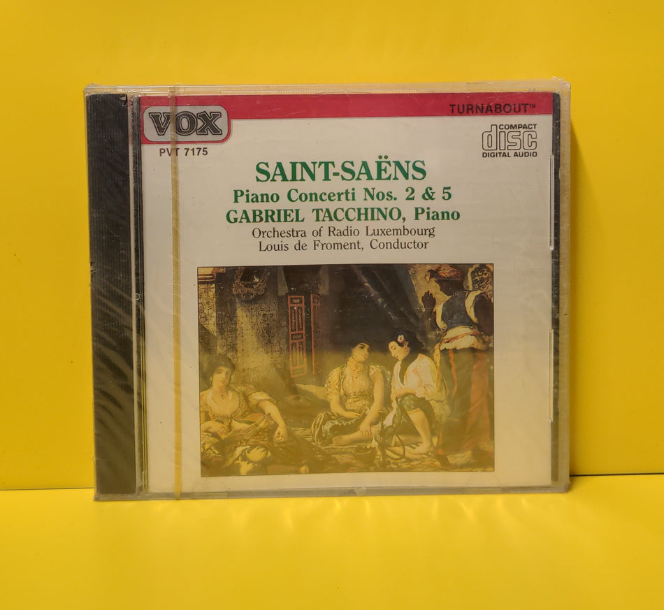 Gabriel Tacchino, Saint-Saens, Orchestra of Radio Luxembourg, Louis de Froment - Piano Concerti Nos. 2 & 5 - 1988 - PVT 7175 New - Sealed - CDs