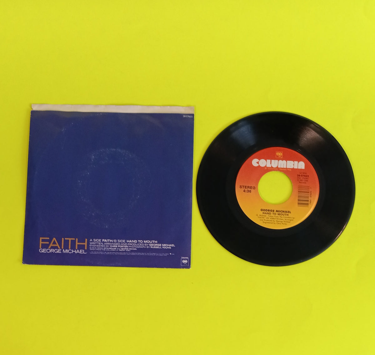 George Michael - Faith / Hand To Mouth 7" - 1987 - 38-07623 Used - VG++ - Vinyl
