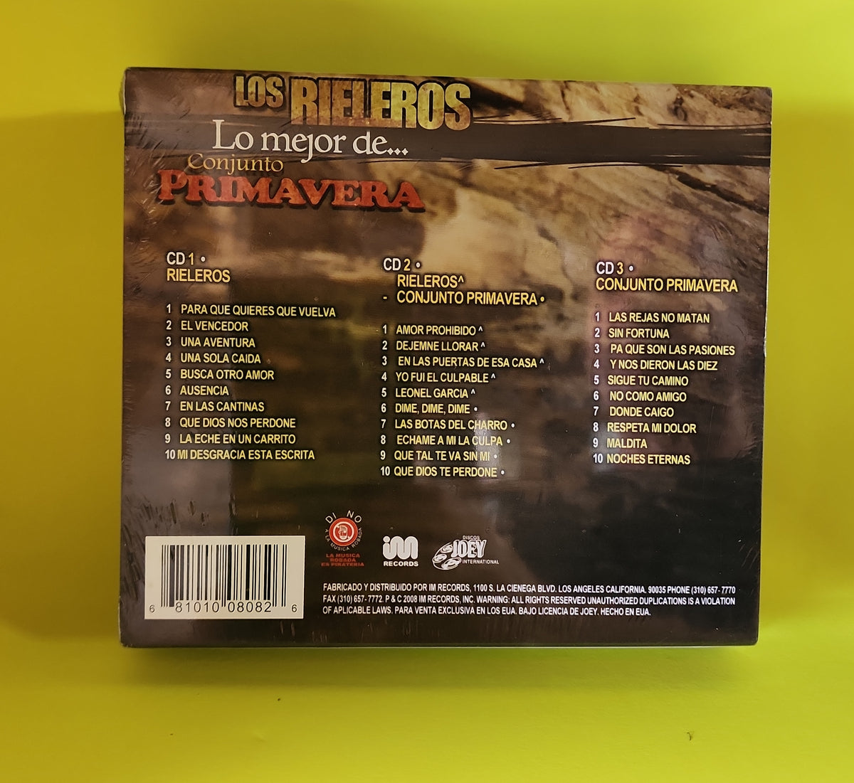 Los Rieleros - Lo major de.. Conjunto Primavera - 2008 - JOTR-0808 New - Sealed - CDs