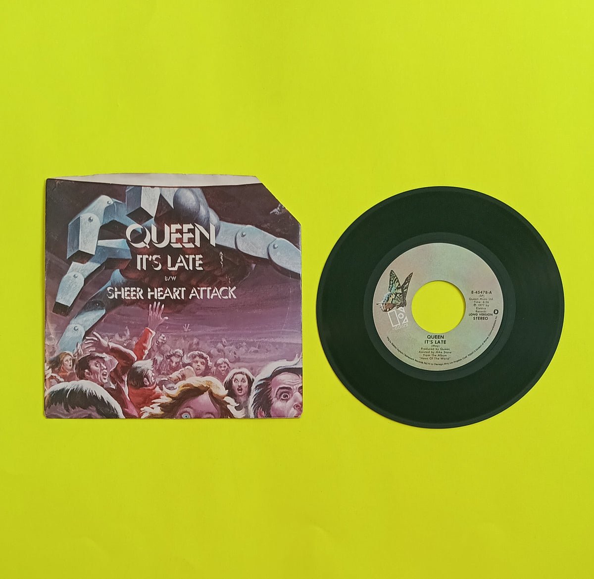 Queen - It's Late / Sheer Heart Attack (corner cut) - 1978 - E-45478 Used - EX - Vinyl