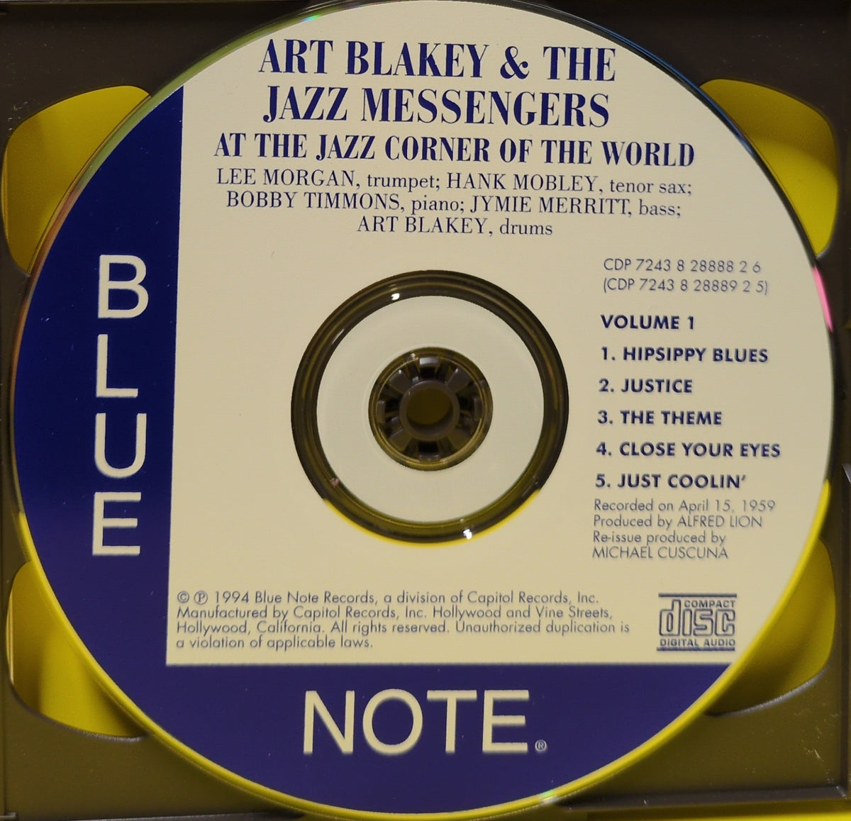 Art Blakey & The Jazz Messengers - At The Jazz Corner Of The World - 1994 - CDP 7243 8 28888 2 6 Used - VG++ - 2xCD - Reissue