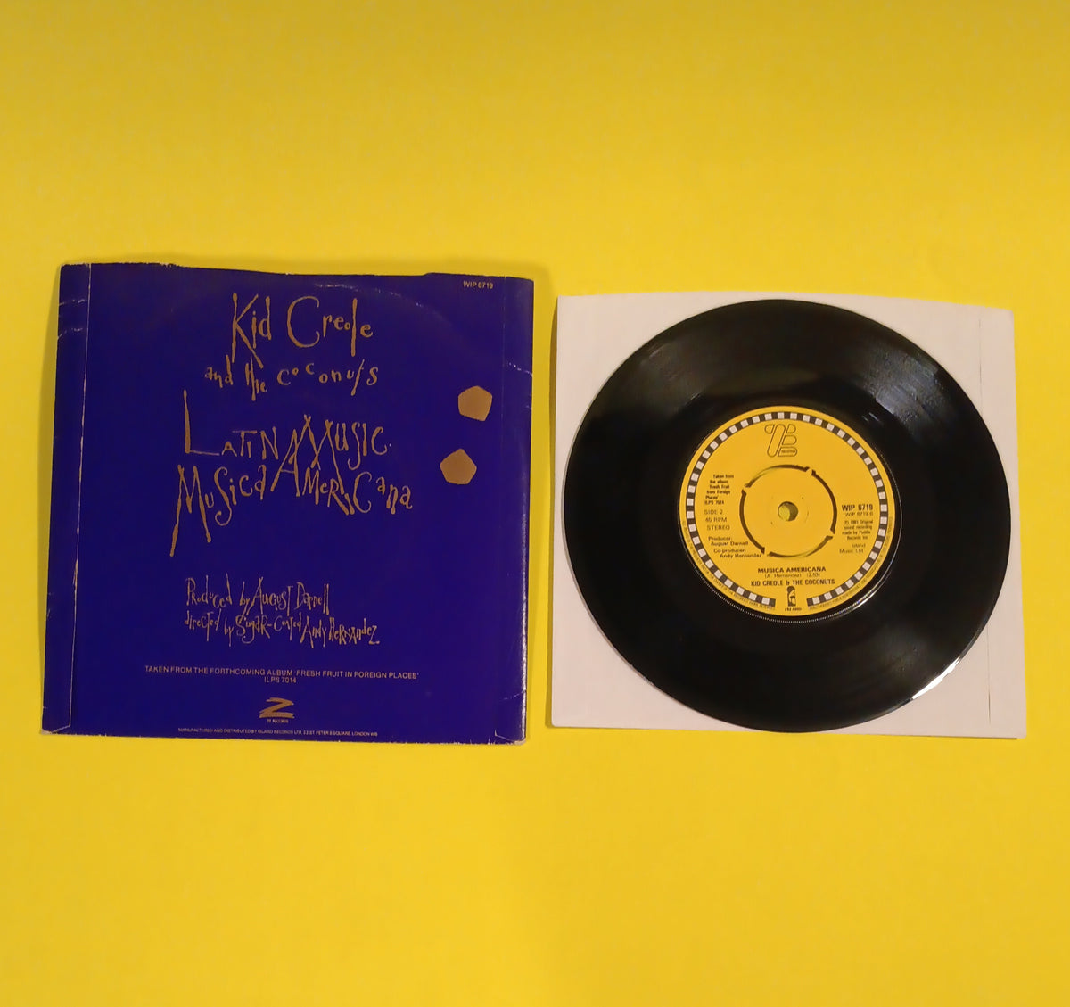 King Creole & The Coconuts - Latin Music / Musica Americana (UK 7") - 1981 - WIP 6719 Used - EX - Vinyl