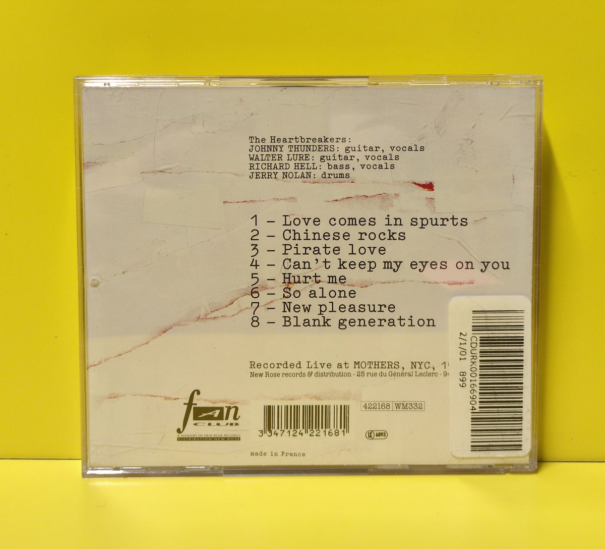The Heartbreakers - Live At Mothers - 1993 - 422168 Used - EX - CDs