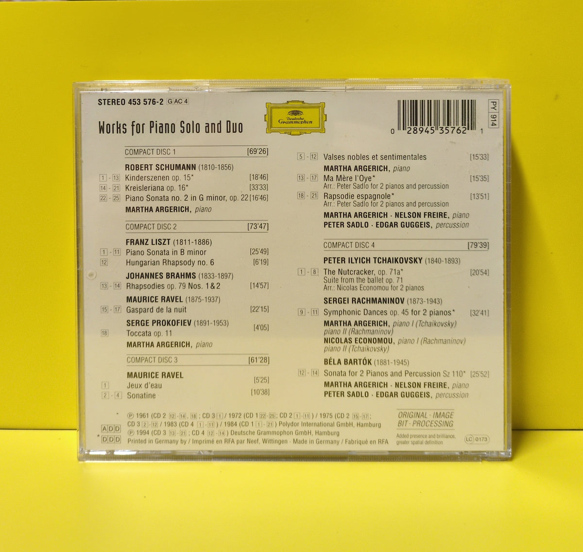 Schumann · Liszt · Brahms · Ravel · Tchaikovsky · Rachmaninov - Martha Argerich - Martha Argerich Collection - Solo Works & Works For Piano Duo - 1997 - 453 576-2 Used - EX - 4xCD Set