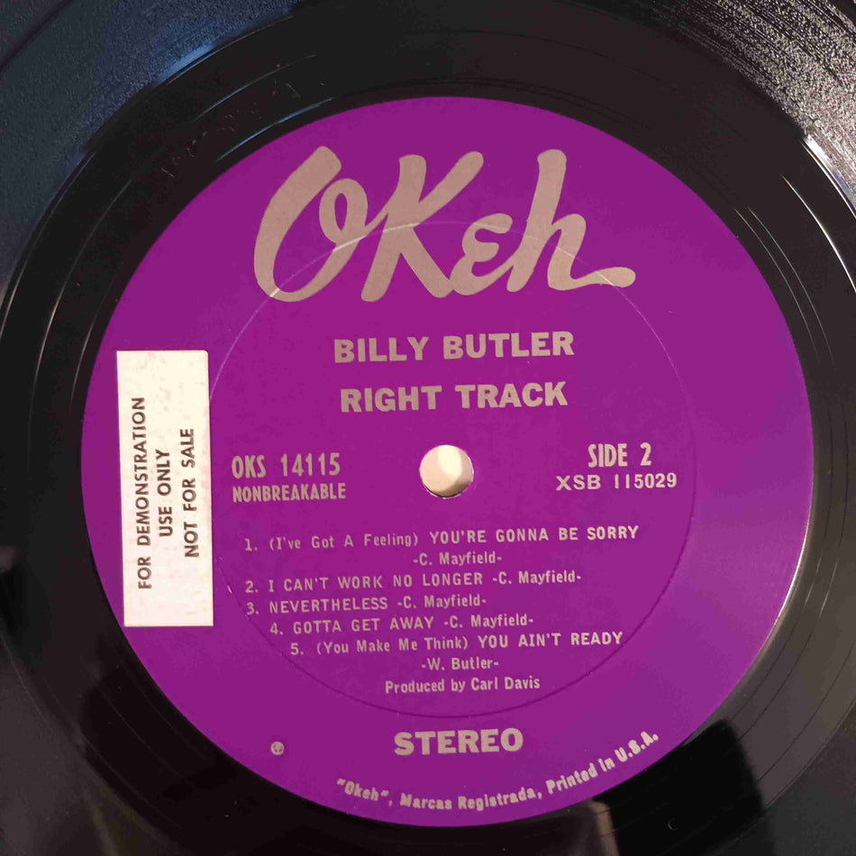 Billy Butler - Right Track ORIGINAL PROMO - 1966 - OKS 14115 Used - EX - Vinyl
