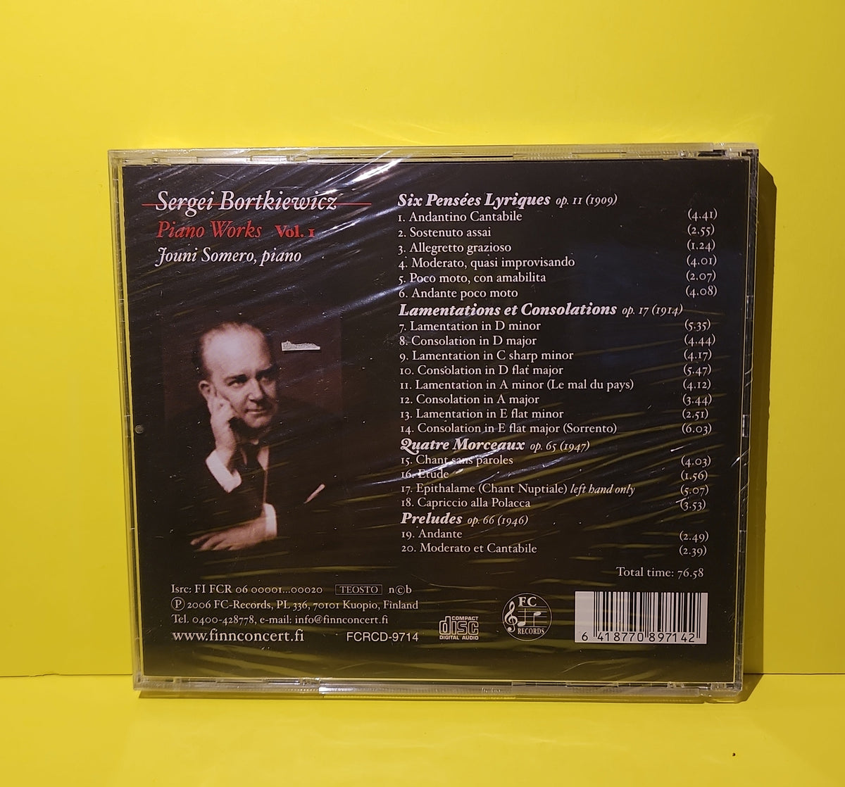 Sergei Bortkiewicz - Piano Works Vol. 1 - 2006 - FCRCD-9714 New - Sealed - CDs
