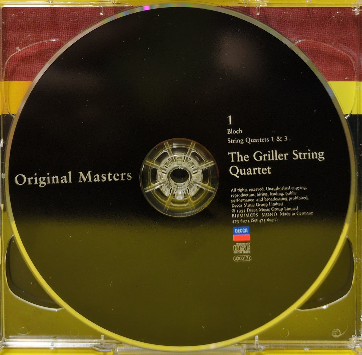 The Griller String Quartet, Bloch - String Quartets 1–4 - 2004 - 475 6071 Used - EX - 2xCD