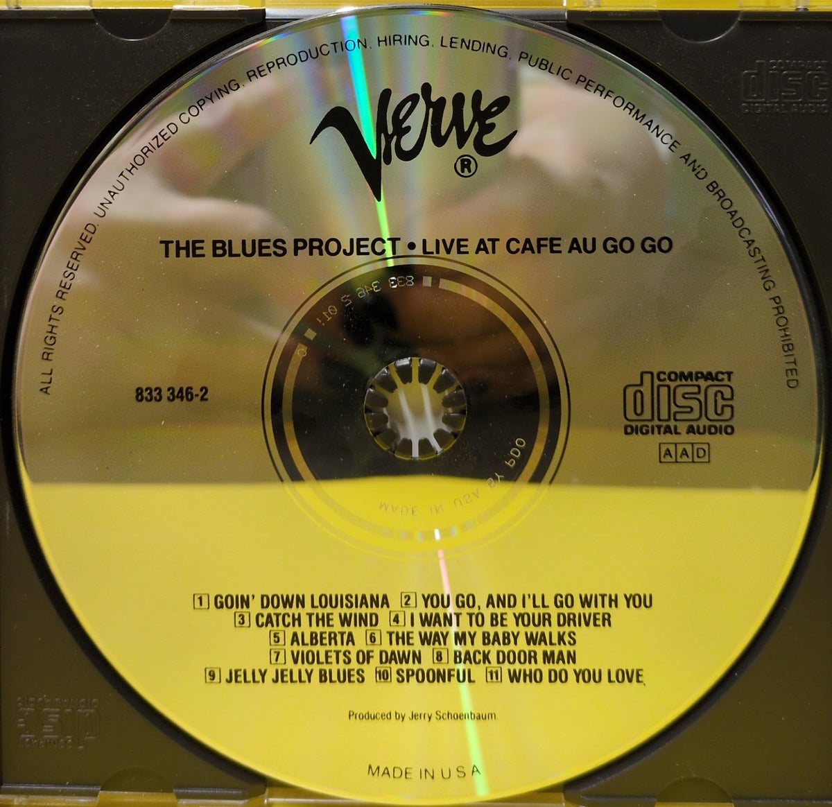 The Blues Project - Live At The Café Au Go Go - 1989 - 833 346-2 Used - EX - CDs