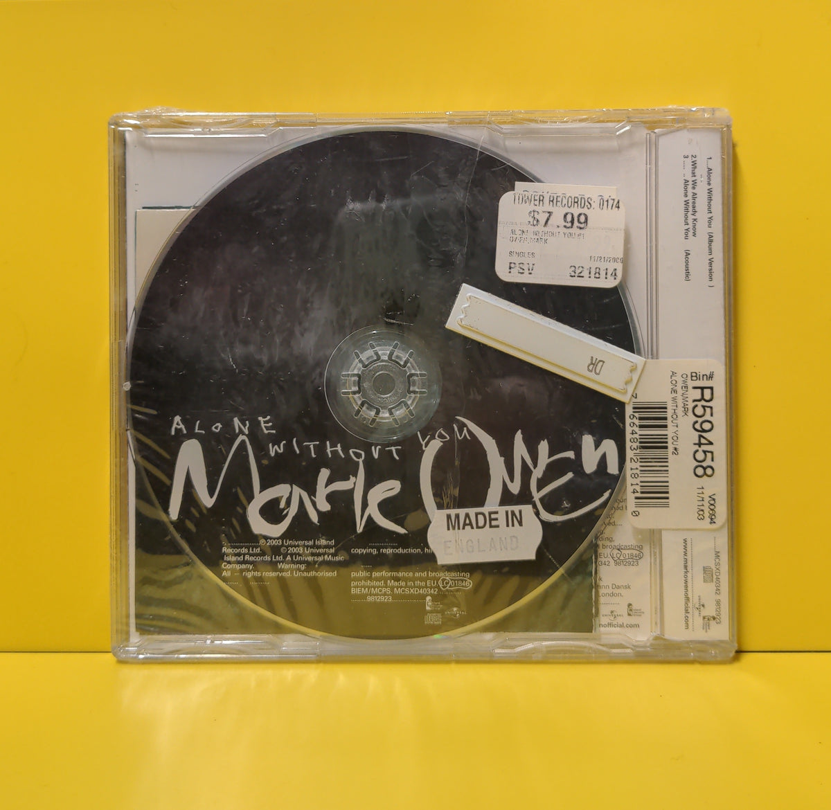 Mark Owen - Alone Without You - 2003 - MCSXD40342 New - Sealed - CDs - CD 2