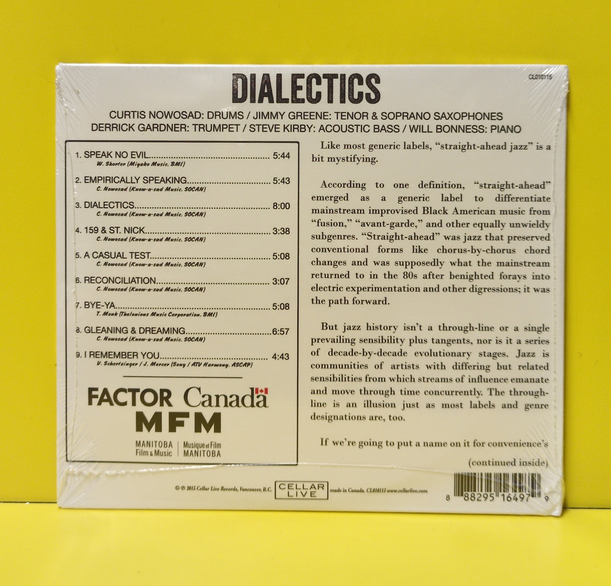 Curtis Nowosad - Dialectics - 2015 - CL010115 New - Sealed - CDs