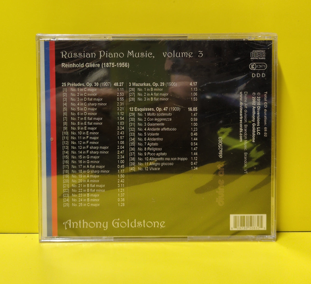 Reinhold Glière, Anthony Goldstone - Russian Piano Music Series Vol. 3 - 2010 - dda25083 New - Sealed - CDs