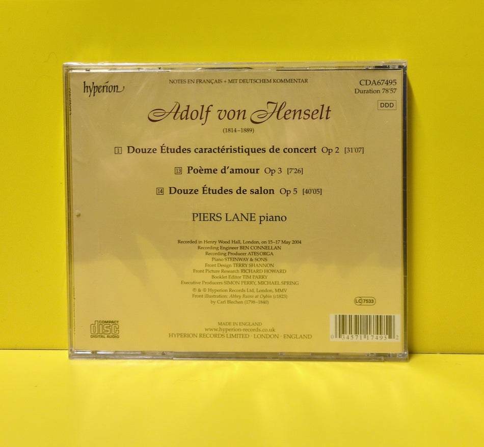 Adolf von Henselt - Piers Lane - 2004 - CDA67495 New - Sealed - CDs
