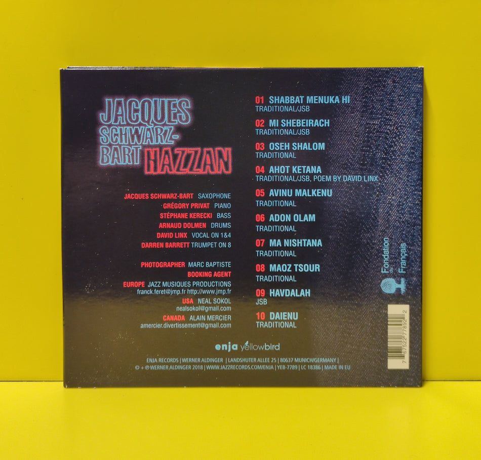 Jacques Schwarz-Bart - Hazzan - 2018 - YEB-7789 Used - EX - CDs