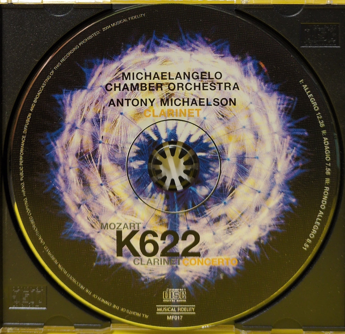 Mozart, Michaelangelo Chamber Orchestra, Antony Michaelson - K622 Clarinet Concerto - 2004 - MF017 Used - EX - CDs