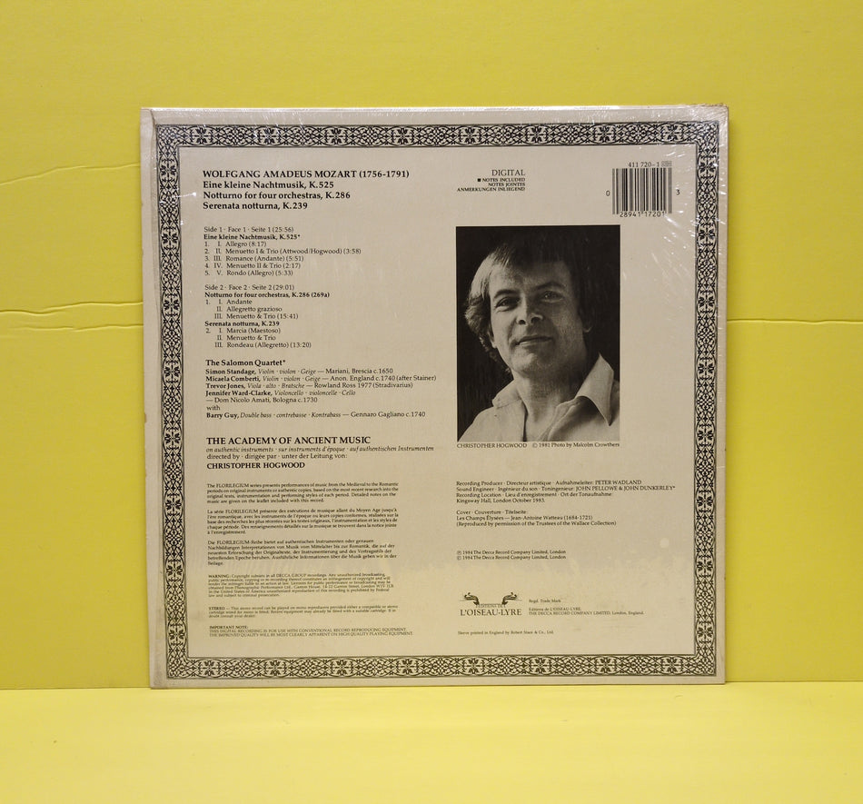 Wolfgang Amadeus Mozart, The Academy Of Ancient Music, Christopher Hogwood - Eine Kleine Nachtmusik • Serenata Notturna • Notturno, K.286 - 1984 - 411 720-1 Used - NM - Vinyl
