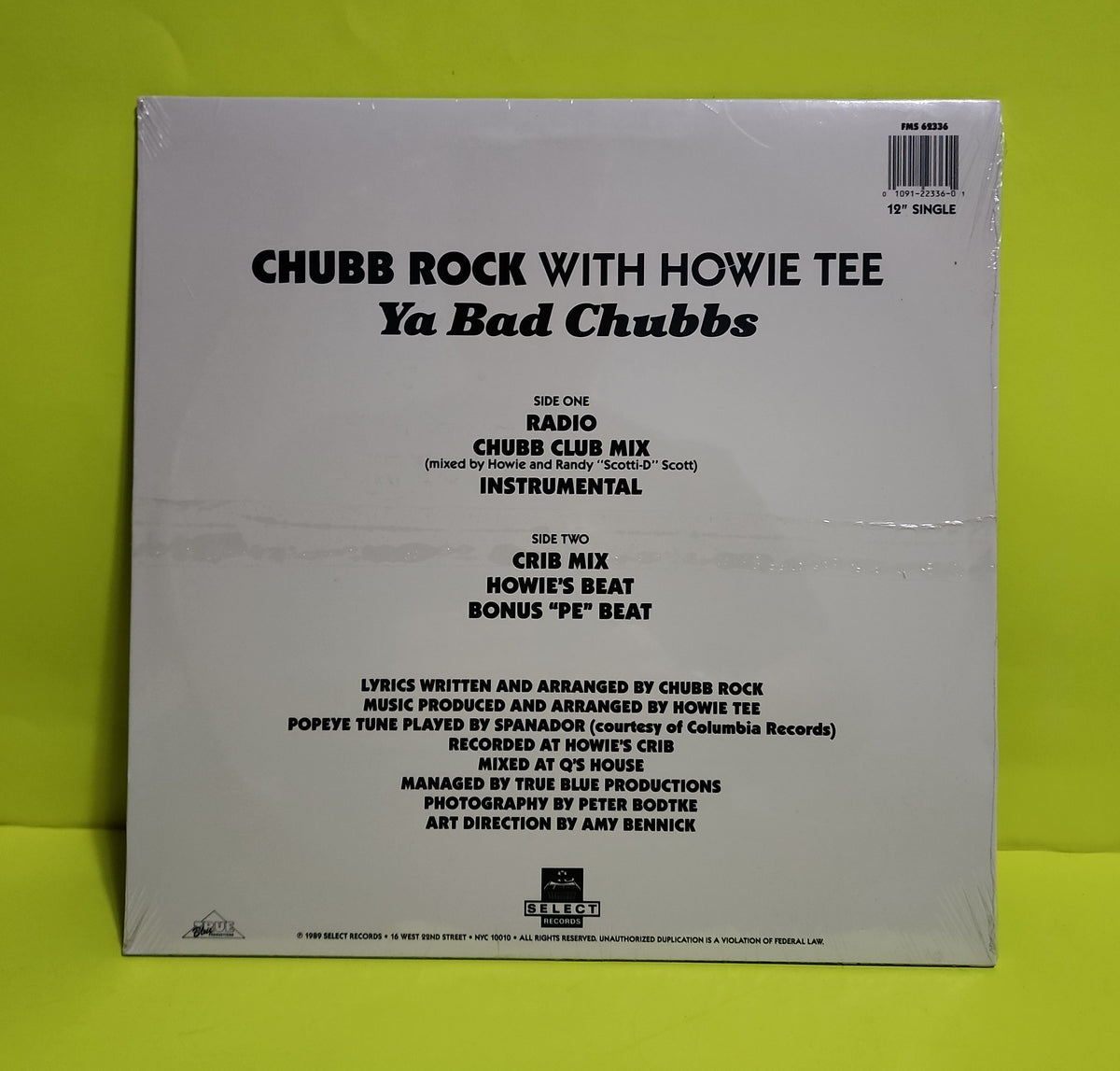 Chubb Rock With Howie Tee - Ya Bad Chubbs - 1989 - FMS 62336 New - Sealed - Vinyl
