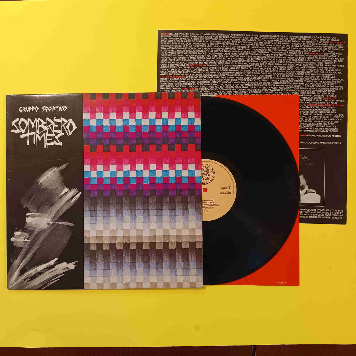 Gruppo Sportivo - Sombrero Times (Holland W/ Insert) - 1984 - NZR 84010 Used - VG++ - Vinyl