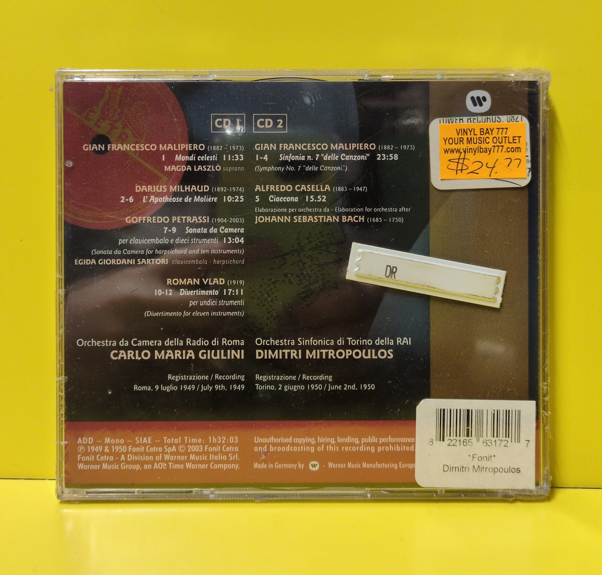 Carlo Maria Giulini, Dimitri Mitropoulis - 1949-1950 The First CETRA Recordings  - 2003 - 5050466-3127-2-3 New - Sealed - 2xCD