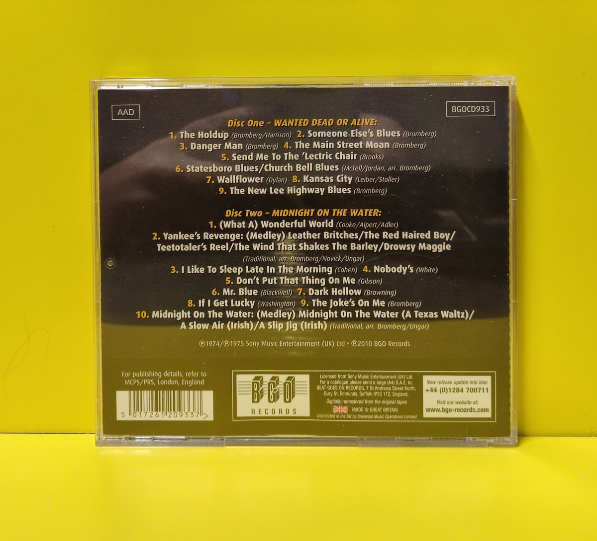 David Bromberg - Wanted Dead Or Alive/Midnight On The Water - 2010 - BGOCD933 Used - EX - 2xCD
